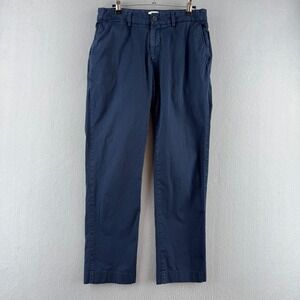 Sunspel Pants Mens 30x34 (Fits 30x28) Blue Cotton Chino Tapered